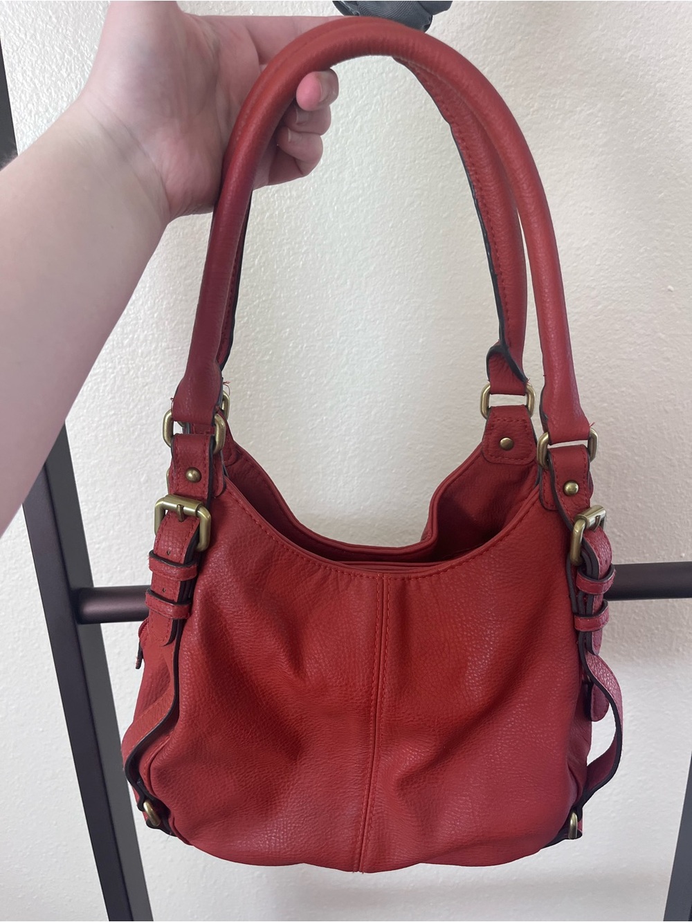 Merona Pebbled Shoulder Hobo with Brass Hardware